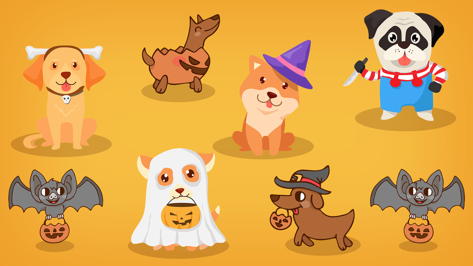 Halloween dog costume clipart, scary dog Halloween