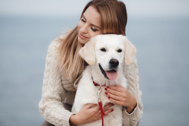 Beautiful Young Woman With Dog